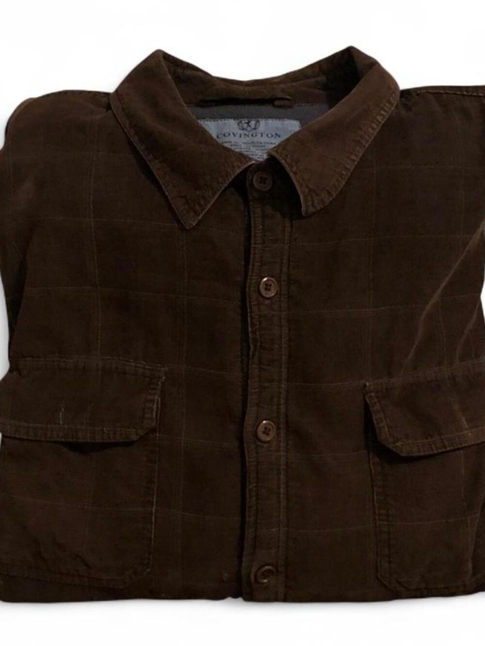 Convington Corduroy Dark Brown Button Up Men’s XXL Barbour Jacket Winter
